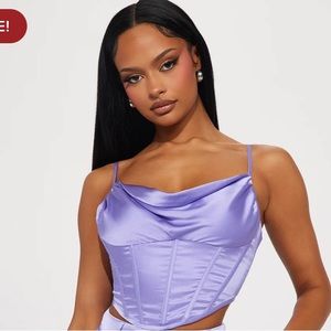 Purple corset top and pants